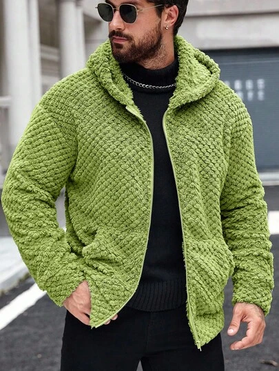Manfinity CasualCool 男士纯色连帽拉链口袋长袖外套