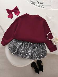 SHEIN Playful Pals Autumn/Winter New Unique Design Niche Korean Style Casual Everyday Cute Young Girls Set - Multicolor - View 2