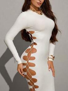 Zyxie Váy ôm body khoét sâu gợi cảm thời trang dành cho nữ - trắng - Xem 5
