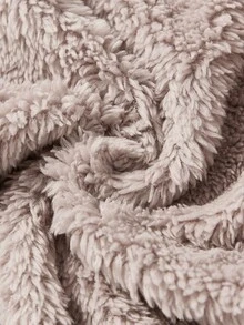 Cozy Pixies 1pc Baby Sleeping Bag, Thick Double-Sided Fleece, Long Sleeve With Ruffle Cuffs, Suitable For Newborns - gray purple - View 5