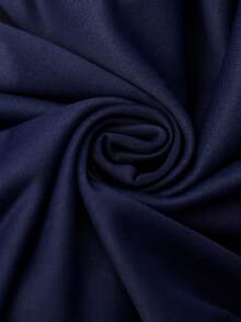 SHEIN LUNE 女士海军蓝条纹披肩领长袖卫衣和松紧腰带口袋裤休闲旅行套装，两件套，女士休闲装。 - 藍色 - 查看 8