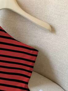 GlowEve 条纹印花不对称领休闲背心 - 彩色 - 查看 3