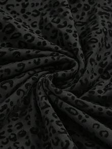 ROMWE Y2K Vestido mini ajustado con bandeau de tela flocada oscura y misteriosa para mujeres, adecuado para fiestas de San Valentín - Negro - Ver 4