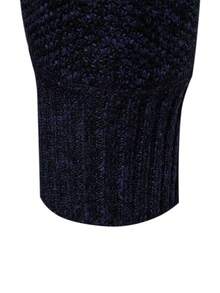 Manfinity Mode Men's Thickened Knitted Turtleneck Sweater, Autumn/Winter - Navy Blue - View 4