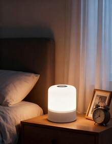 1PC Night Lamp 3 In 1 Light Colors Round/Square Touch Switch Light Colors Changeable Brightness Dimmable Type-C Rechargeable Mini Table Lamp For Room Bedside Hotel Living Room - multicolor - View 4