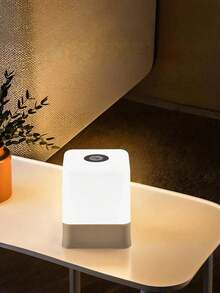 1PC Night Lamp 3 In 1 Light Colors Round/Square Touch Switch Light Colors Changeable Brightness Dimmable Type-C Rechargeable Mini Table Lamp For Room Bedside Hotel Living Room - multicolor - View 5