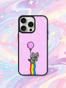Nyan Cat X SHEIN 1 Ốp lưng điện thoại chống sốc họa tiết mèo hoạt hình dễ thương và sáng tạo. Quà tặng Halloween và Giáng sinh, tương thích với iPhone - Nhiều màu - Xem 1