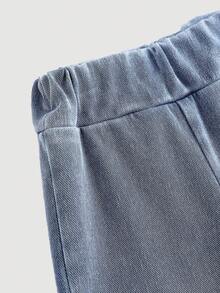 Pantalones sueltos de punto vaquero azul para niña joven