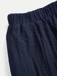 SHEIN LUNE 女士休闲条纹衬衫和裤子三件套/组 冬季女装 休闲套装 两件套 工作服 夏季休闲装 - 彩色 - 查看 12