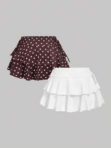 SHEIN MOD 2 chiếc váy xếp nếp eo có dây rút, phong cách học sinh, lấy cảm hứng từ phong cách quý tộc xưa, hoàn hảo cho văn phòng và đi làm, Y2K, thích hợp cho buổi tối hẹn hò, tiệc tùng, hoàng gia, lễ hội và sinh nhật - Nhiều màu - Xem 2