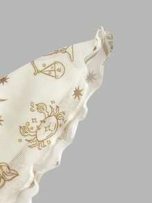 SHEIN MOD 三件套女士吊带网纱露背吊带衫，佩斯利新月印花，黑白配色——浪漫可爱Y2K风格，完美适用于度假、约会、野餐、派对、舞会、节日和生日等场合。 - 彩色 - 查看 4