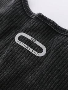 NEON BLANC Men's Casual Printed Crew Neck Long Sleeve T-Shirt - Black - View 3