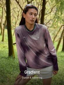 In My Nature Tie-Dye Style Casual Round Neck Long Sleeve Outdoor T-Shirt