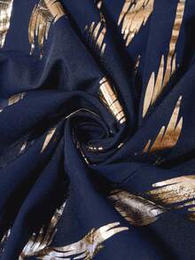 Cravure Đầm ôm dáng thời trang cổ chữ V cỡ lớn cho nữ, phù hợp để đi làm hàng ngày, dự tiệc, thu đông - Màu xanh hải quân - Xem 5