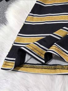 INAWLY Áo hai dây họa tiết sọc tương phản viền bất đối xứng gợi cảm - Nhiều màu - Xem 6