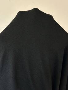 SHEIN Unity 纯色V领休闲百搭短袖连衣裙长款女装 - 黑色 - 查看 7