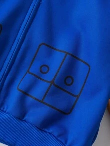 SHEIN | PAW Patrol Young Boy Casual Cartoon Dog Print Long Sleeve Hooded Zip-Up Knit Coat With 3D Ears Hoodie For Kids Kids Character Clothes Fall Winter - Blue - View 12