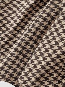 SHEIN MOD 千鸟格纹褶裥低腰迷你裙，配两条腰带，学院风，灵感源自复古富贵美学，完美适用于办公室和通勤，Y2K风格，也适合约会、派对、皇家风范、节日和生日等场合穿着。 - 彩色 - 查看 4