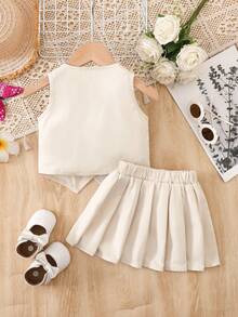 SHEIN 女婴夏季上衣和裙子套装（2件套）