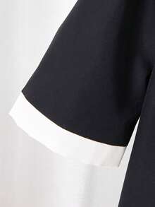 Elladie kids 少女夏季褶皱设计学院风时尚休闲可爱连衣裙 - 黑色 - 查看 4