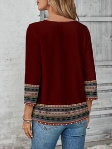 EMERY ROSE Blusa de verano para vacaciones y salidas, blusa de verano linda para conciertos de música country, blusa informal para salir - Multicolor - Ver 2