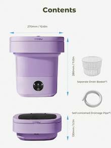 Teckwe Foldable Washing Machine,Portable Bucket-Type Fully Automatic Washing And Drying Machine With 3 Modes Deep Cleaning Of Underwear,Baby Clothes And Other Small Clothes.Suitable For Apartments Dormitories Hotel 6L - UK Plug
