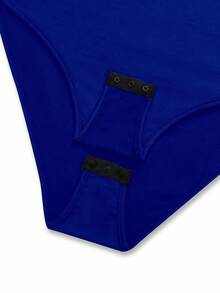 Maweii Body sexy con decoración de anillo de unicolor talla grande - Azul - Ver 6