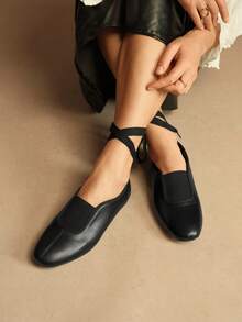 Rosivie Giày lười đế bằng đa năng dành cho nữ đi làm hàng ngày - màu đen - Xem 10