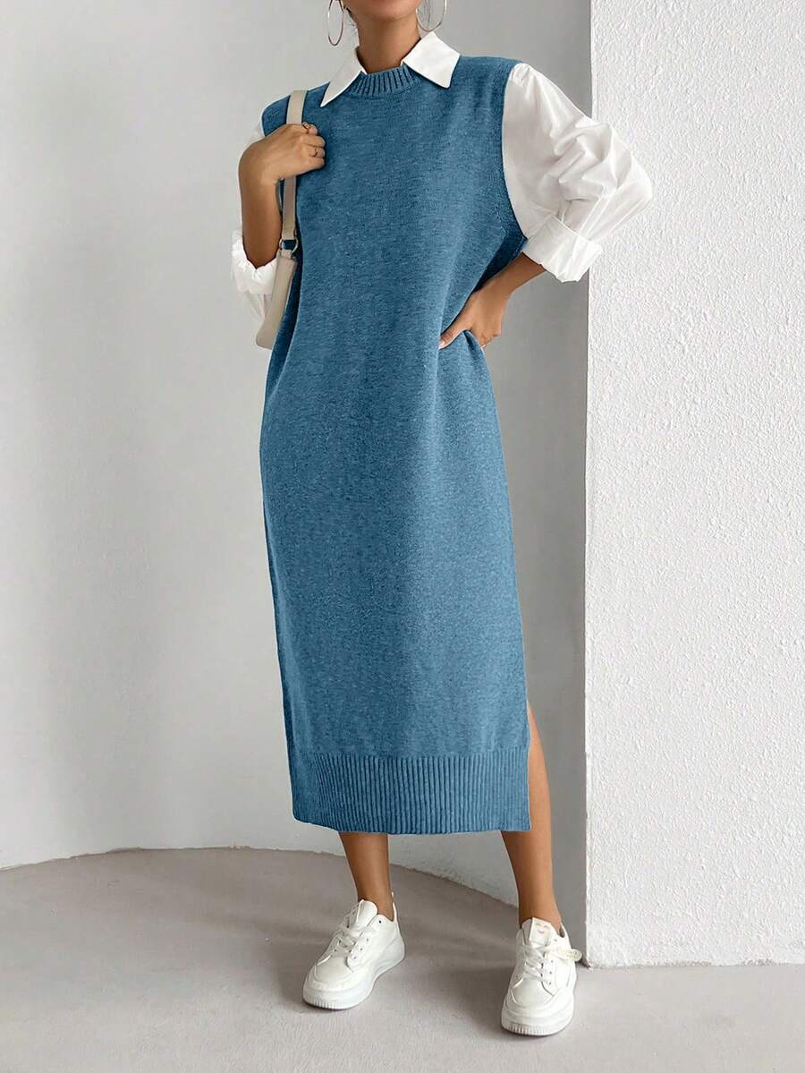 EMERY ROSE Women's All-Match Versatile Commuter Dress - Blue - View 1