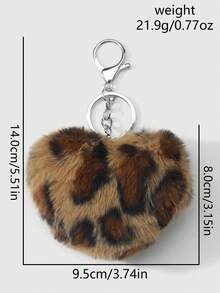 ROMWE J-Fashion 1 Y2k 复古甜美酷炫个性化时尚可爱高品质多色毛绒仿真渐变横向豹纹狐狸毛绒动物迷你尾巴 DIY 钥匙扣配件包包挂件，颜色随机，适合女孩和女士日常佩戴，节日礼物