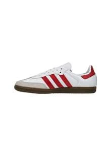 Adidas Samba Men's Casual Athletic Shoes Rubber Outsole Lightweight Snug Fit Running Street Style Office White JQ4041 - 雲白/草莓紅/口香糖 - 查看 6