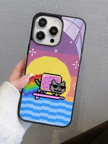 Nyan Cat X SHEIN 1 Ốp lưng điện thoại họa tiết hoạt hình dễ thương và sáng tạo, kết cấu cao cấp, đơn giản, hoàn toàn trong suốt, chống sốc và thời trang. Quà tặng Halloween và Giáng sinh, tương thích với iPhone - Nhiều màu - Xem 3