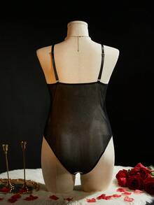 SpicyHot 3pcs/Set Sexy Backless Lingerie Set (Wireless, Nipple Covers) - Black - View 2