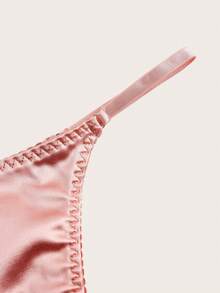 Charlaine Solid Satin Bra & Panty Lingerie Set - Dusty Pink - View 5