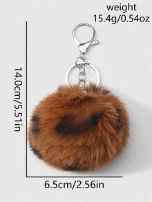 ROMWE J-Fashion 1 Móc khóa/phụ kiện túi xách mini hình cáo lông thú nhiều màu sắc, kiểu dáng retro Y2K, dễ thương, cá tính, chất lượng cao, họa tiết da báo, đổi màu dần, màu ngẫu nhiên, thích hợp cho bé gái và phụ nữ mặc hàng ngày, quà tặng ngày lễ. - Mã trung bình -5 - Xem 6