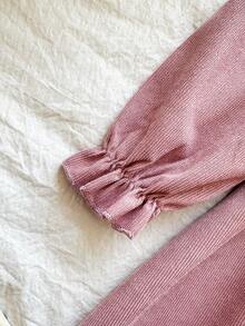 Vintaside Kids 女童花卉刺绣长袖修身连衣裙，甜美风格，适合外出、休闲穿着、生日派对、节日等场合。 - 粉色 - 查看 5