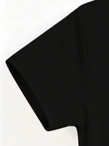 GraphicGems 男童休闲舒适小鸡香蕉图案柔软日常休闲T恤，适合幼儿和儿童（易于打理，深受家长喜爱），活泼童装，色彩鲜艳的印花T恤，柔软针织面料，儿童印花短袖圆领T恤，男童动物水果图案T恤，可爱图案T恤，黑色T恤 - 黑色 - 查看 7