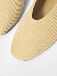 MOTF PREMIUM WOMEN'S COMMUTING CASUAL COMFORTABLE VERSATILE MARY JANE SQUARE TOE FLAT SHOES - Camel - View 7