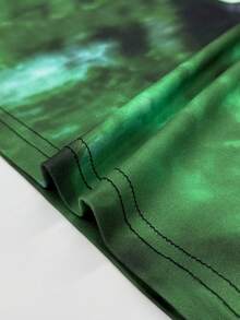 Manfinity Dauomo 男士上衣，四叶草全印花图案，圣帕特里克节图案印花，长袖圆领针织衫，时尚休闲内搭，优雅轻盈的T恤，情人节礼物，圣帕特里克节礼物，情侣礼物，男友礼物，返校礼物，2026新年礼物 - 彩色 - 查看 4