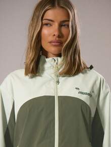 Musera Sport Sport Graphic Print 2 Tone Zip Through Hooded Jacket Padel Winter Activewear Sport Gym Workout Explorer - Multicolor - View 6