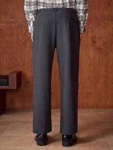Officeau 男士西装裤，商务轻便长裤，男士正装裤，直筒休闲裤，春夏直筒纯色正装裤 - 灰色 - 查看 2