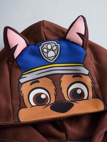 SHEIN | PAW Patrol Young Boy Casual Cartoon Dog Print Long Sleeve Hooded Zip-Up Knit Coat With 3D Ears Hoodie For Kids Kids Character Clothes Fall Winter - Blue - View 8