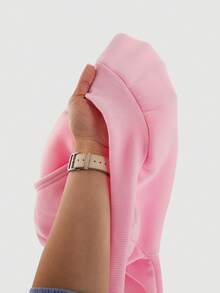 SHEIN Girlism TEENGIRL Pink Hooded Two Pieces Set, Zip-Up Jacket And Relaxed Fit Pants, Collegiate Style Outfit, Suitable For Back To School, Street Wear - Pink - View 12