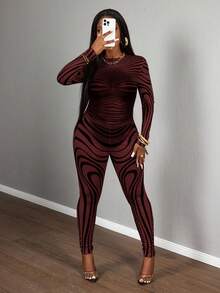 Slaydiva 2025 Summer New Casual Streetwear Sexy Sheer Mesh Zebra Print Bodycon Long Sleeve Crop Top And Tight Pants 2 Pieces Set, Suitable For Music Festivals, Sexy Streetwear, Graduation Season, Western Nomadic Style, Bohemian Style, Daily Outings, Motorcycle Sports, Clubs, Baddie Style, Birthday Parties, Student Wear, Basic Versatile, Casual, Vacation, Cruise Travel, Beach, Sunbathing, Viral , Party Gatherings