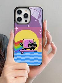 Nyan Cat X SHEIN 1 Ốp lưng điện thoại họa tiết hoạt hình dễ thương và sáng tạo, kết cấu cao cấp, đơn giản, hoàn toàn trong suốt, chống sốc và thời trang. Quà tặng Halloween và Giáng sinh, tương thích với iPhone - Nhiều màu - Xem 8