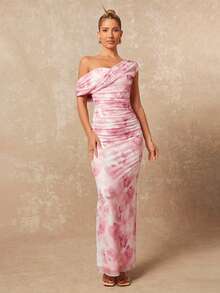 Lumalex Váy dài ôm sát người phong cách Bohemian, thích hợp cho kỳ nghỉ hè 2025, lễ Phục Sinh, tiệc ngoài trời, lễ cưới, lễ cưới người lớn, tiệc tựu trường, tiệc thanh lịch Angola màu đỏ lưới, lệch vai, xếp ly, trang trí. - trắng - Xem 10