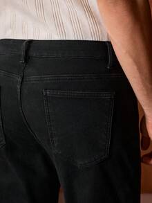 Officeau Herren Lässig Thermofutter Schwarze Jeans, Herbst/Winter