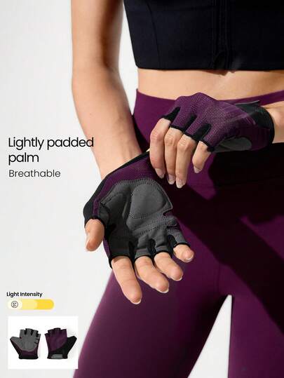 GLOWMODE Guantes de fitness cómodos y elásticos con almohadilla de palma engrosada para agarre, para gimnasio y entrenamiento