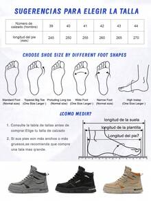 Botas de montaña para hombre,Botas de trabajo duraderas,Novedades de otoño: zapatillas deportivas de moda para papá, de color liso, con suela gruesa antideslizante y resistente,botas, zapatos deportivos para exteriores, botas de senderismo, exploración, construcción, granja, vaquero, versátil - Gris - Ver 10