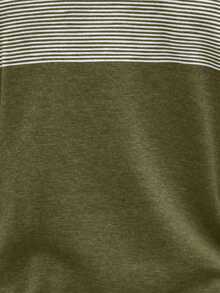 Manfinity Mode Men's Casual Commuter Contrast Striped Pattern Sweater, Autumn/Winter Men Sweater Top Long Sleeve Tops For Men Men Full Sleeve Tshirt Men Knit Tops Jumper For Men - Army Green - View 4